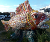 Bandon Oregon fish made out of plastic garbage